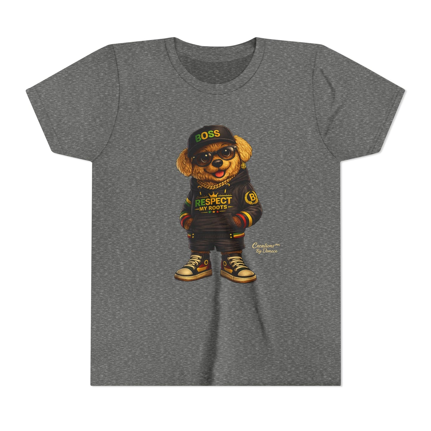 Kids Graphic Tee - 'Respect the Hustle' Teddy Bear Streetwear