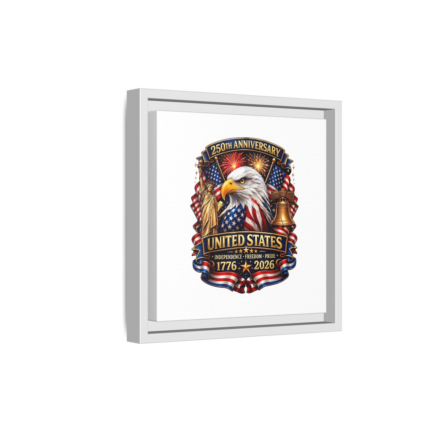 250th Anniversary United States Framed Canvas - Patriotic Eagle 1776–2026
