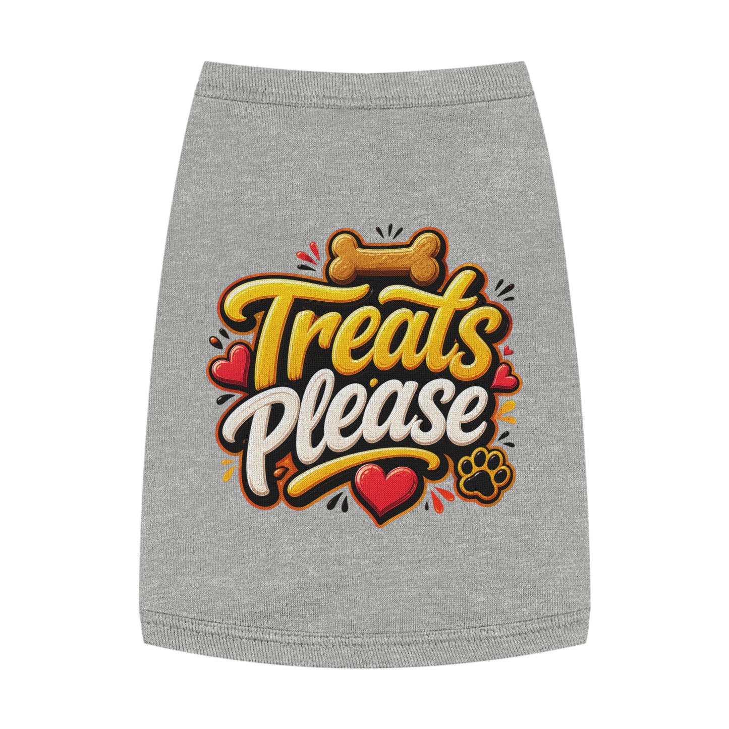 Pet Tank Top — "Treats Please" Cute Dog Tank for Small Dogs | Playful Paw Print Design