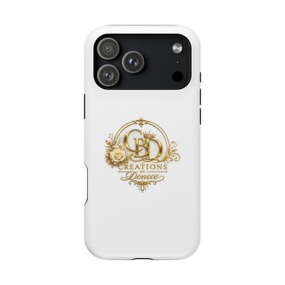 Magnetic Impact-Resistant Phone Case — Gold Floral Crest Logo