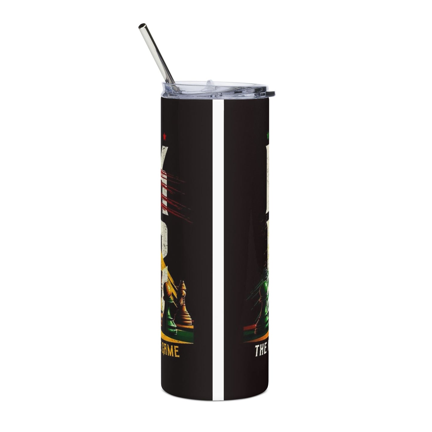 Chess Tumbler — "Black King" Stainless Steel 20oz Travel Cup
