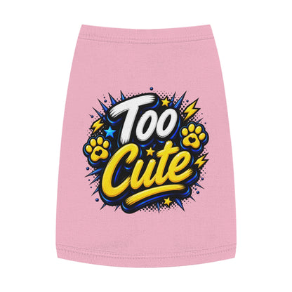 Too Cute Pet Tank Top – Graphic Dog & Cat Tee with Paw Print Design