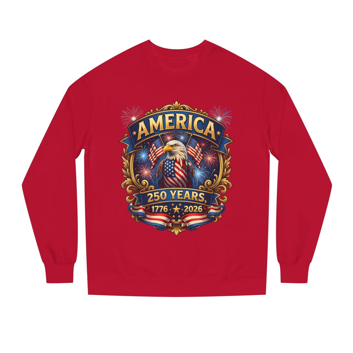 America 250 Years Crewneck Sweatshirt — 1776–2026 Patriotic Eagle Design