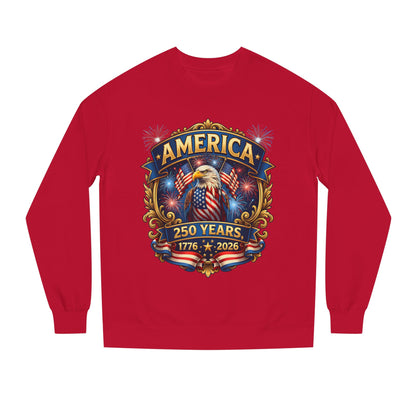 America 250 Years Crewneck Sweatshirt — 1776–2026 Patriotic Eagle Design