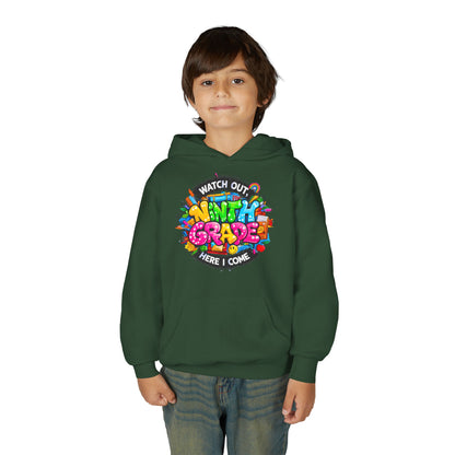 Kids' 4th Grade Hoodie – "Watch Out 4th Grade Here I Come" Colorful Back-to-School Sweatshirt