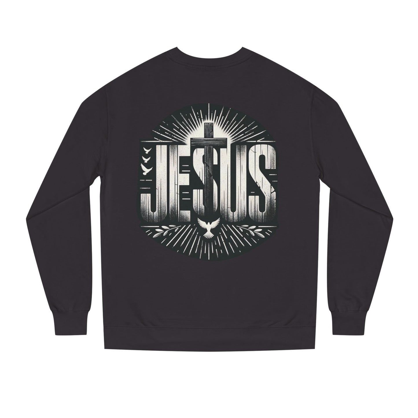 Jesus Graphic Sweatshirt — Vintage Cross & Dove Christian Crewneck