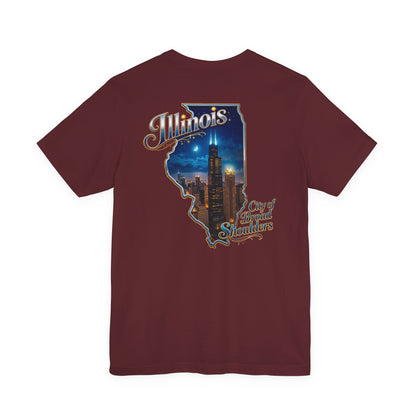 Illinois State Tee — 'City of Broad Shoulders' Chicago Skyline T-Shirt