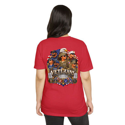 Veterans Tribute T-Shirt – Patriotic Eagle & Service Emblems