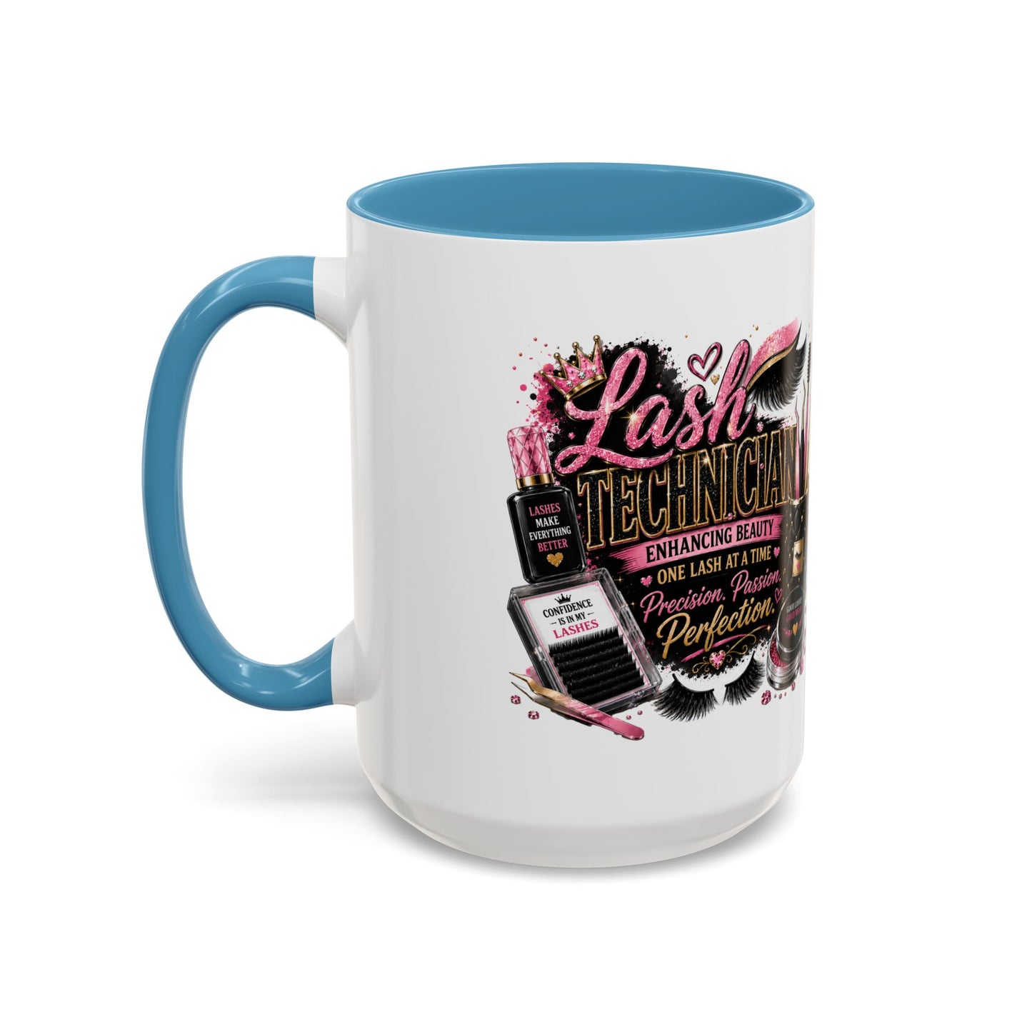Lash Technician Coffee Mug – 'Enhancing Beauty One Lash at a Time' Accent Mug