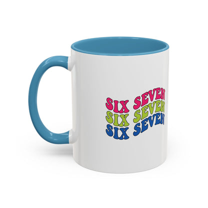 Six Seven Retro Accent Coffee Mug — Colorful 11/15oz Ceramic Tea Cup