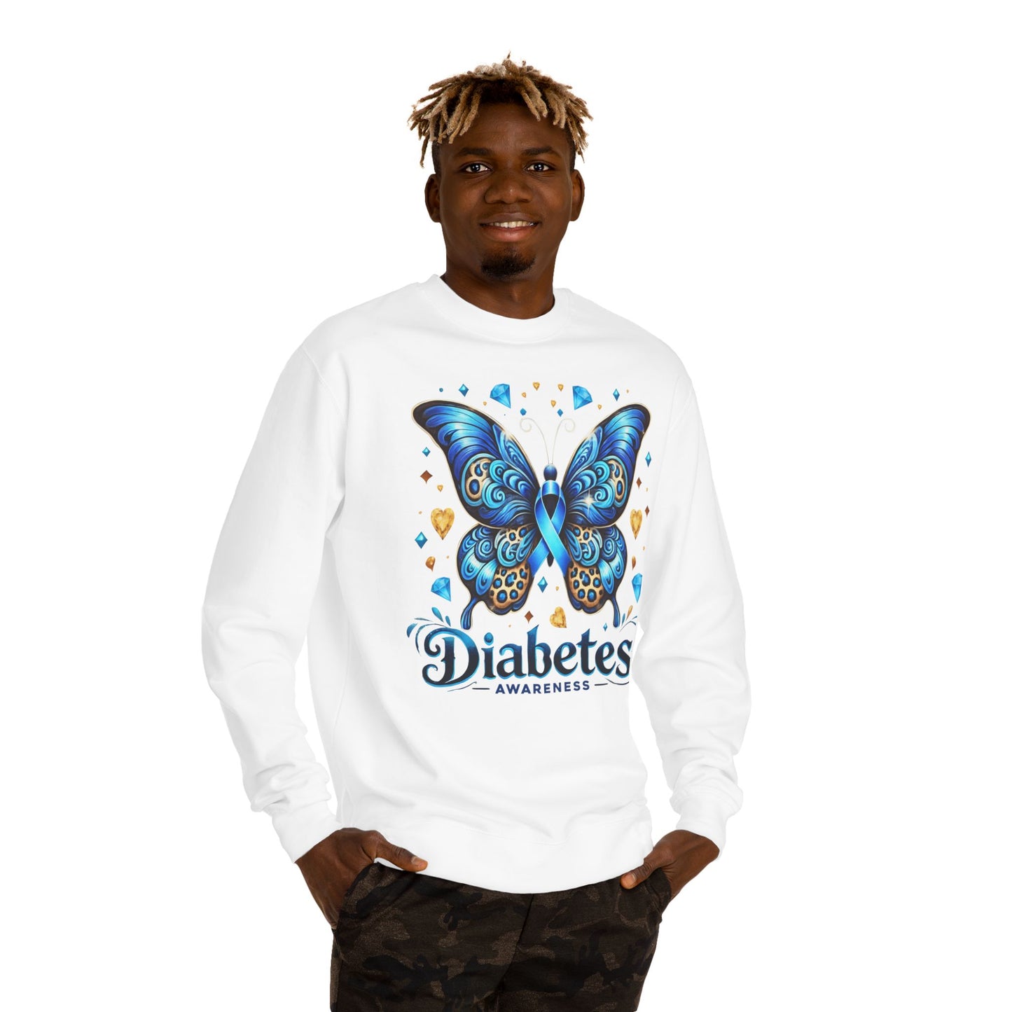 Diabetes Awareness Butterfly Sweatshirt
