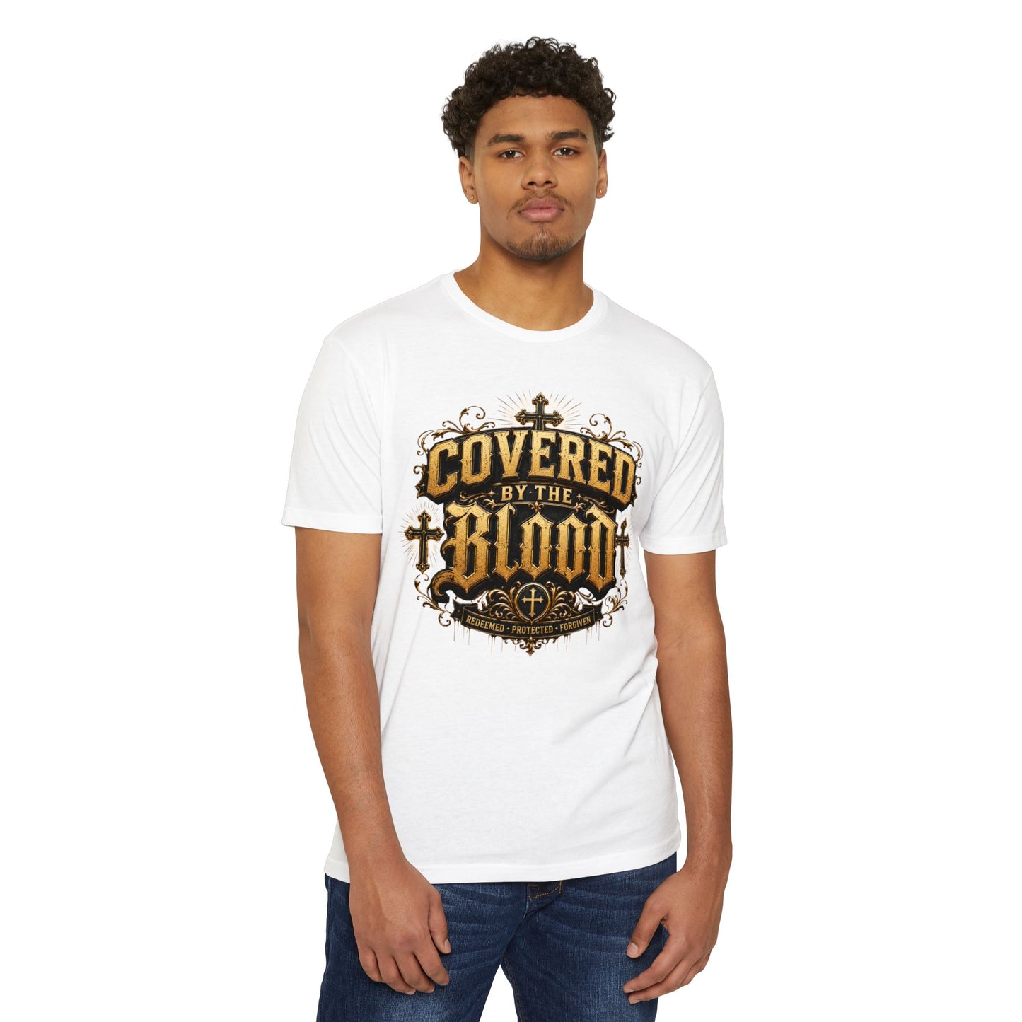 Covered by the Blood T-Shirt — Christian Faith Cross Graphic Tee