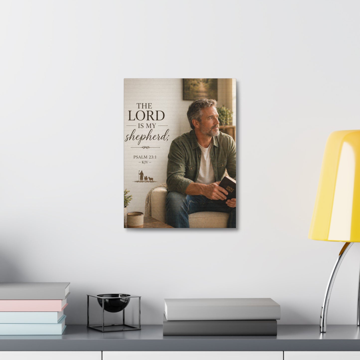 Stretched Canvas - "The Lord Is My Shepherd" Psalm 23:1 Christian Wall Art