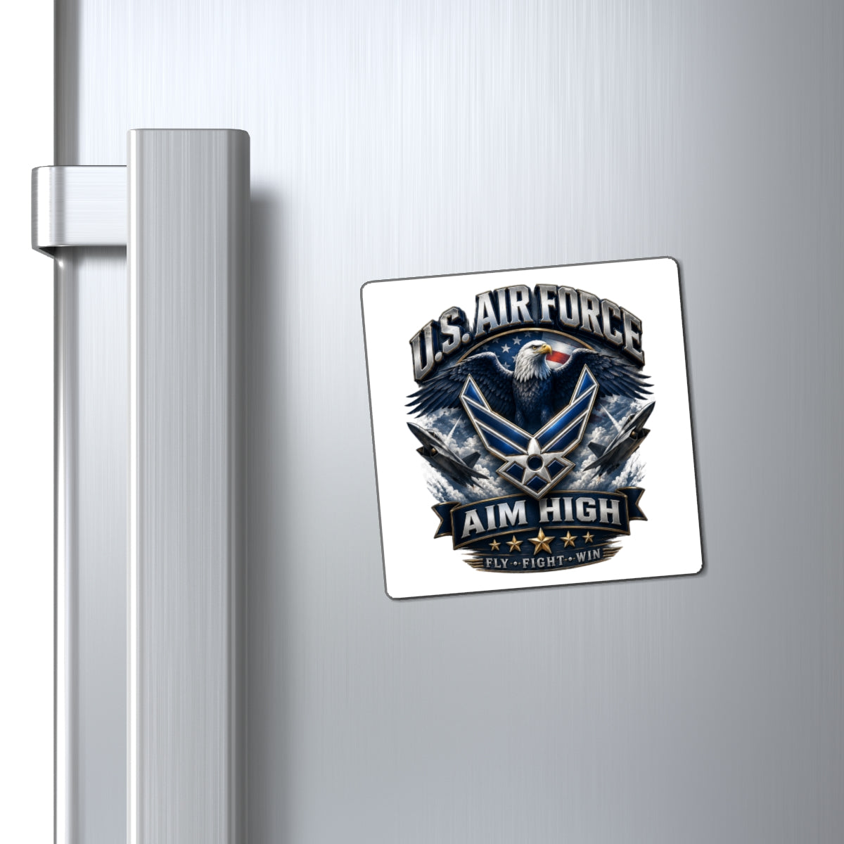 U.S. Air Force 'Aim High' Military Eagle Magnet — Fly Fight Win Refrigerator Magnet