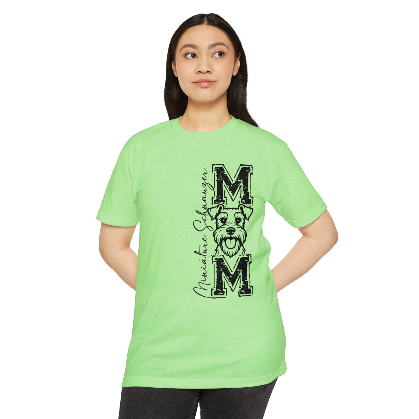 MOM Schnauzer Vertical Graphic T-Shirt — Funny Dog Mom Tee