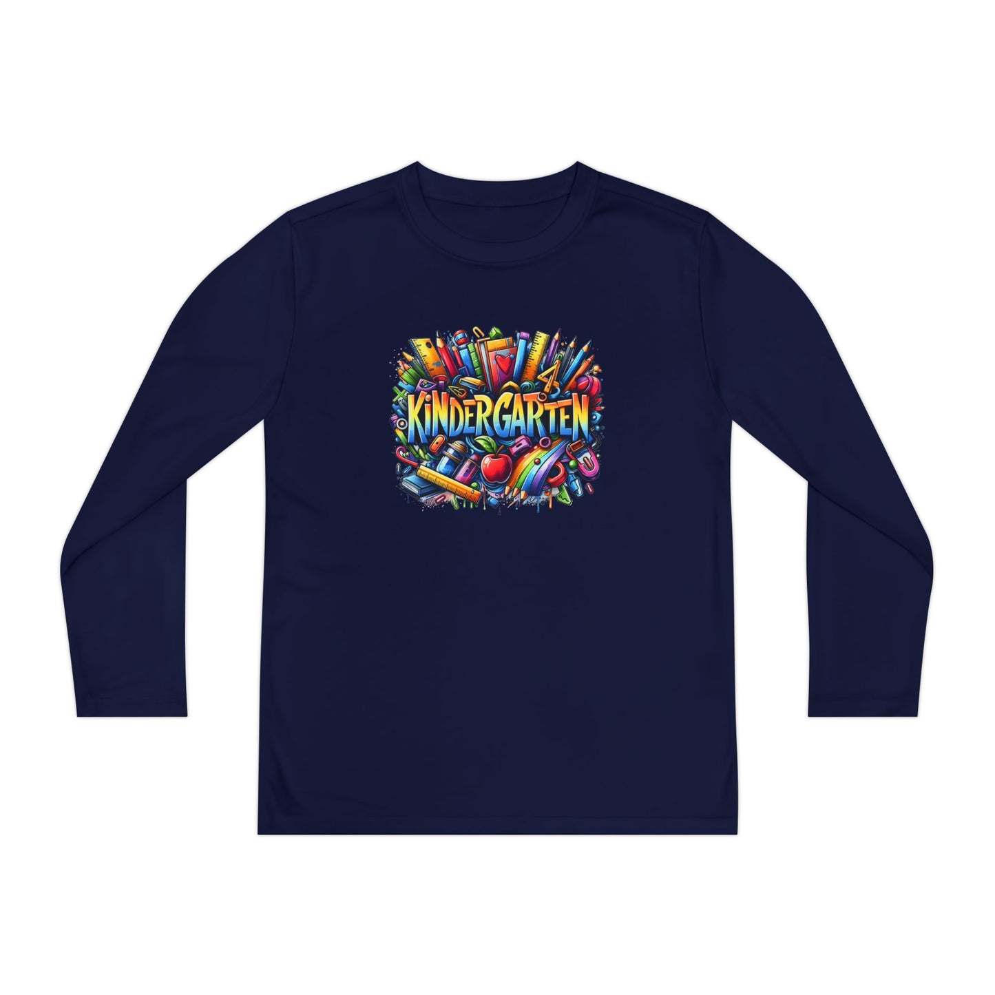 Kindergarten Crayons Youth Long Sleeve Tee