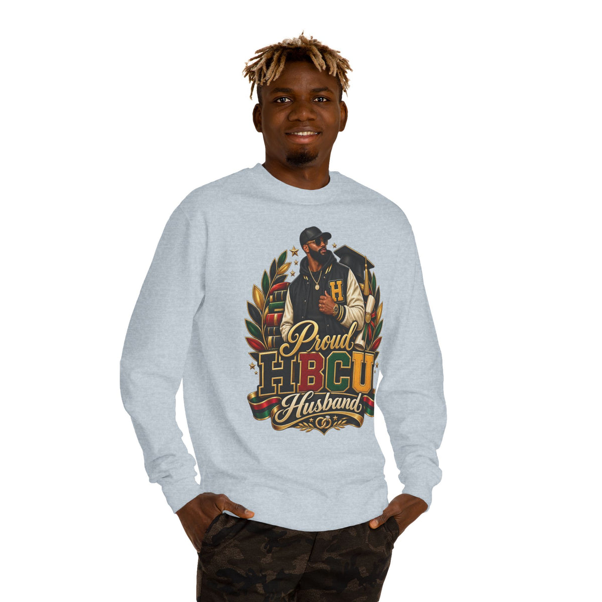 Proud HBCU Husband Sweatshirt — HBCU Pride Crewneck for Graduates & Families