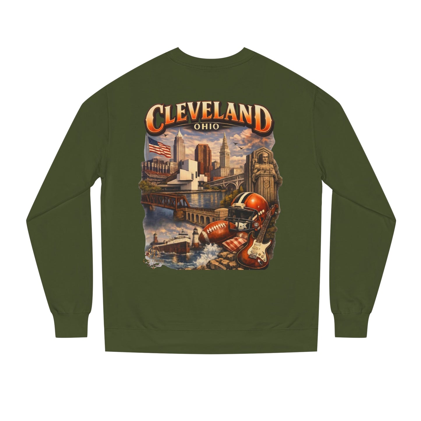 Cleveland Retro Cityscape Sweatshirt — Ohio Pride Football & Rock Design