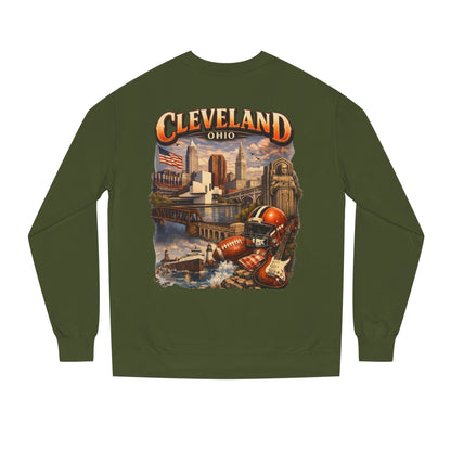Cleveland Retro Cityscape Sweatshirt — Ohio Pride Football & Rock Design