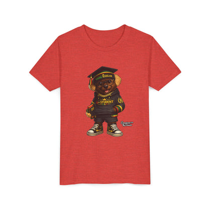 Youth Tee — Scholar Student Bear Graduation Graphic