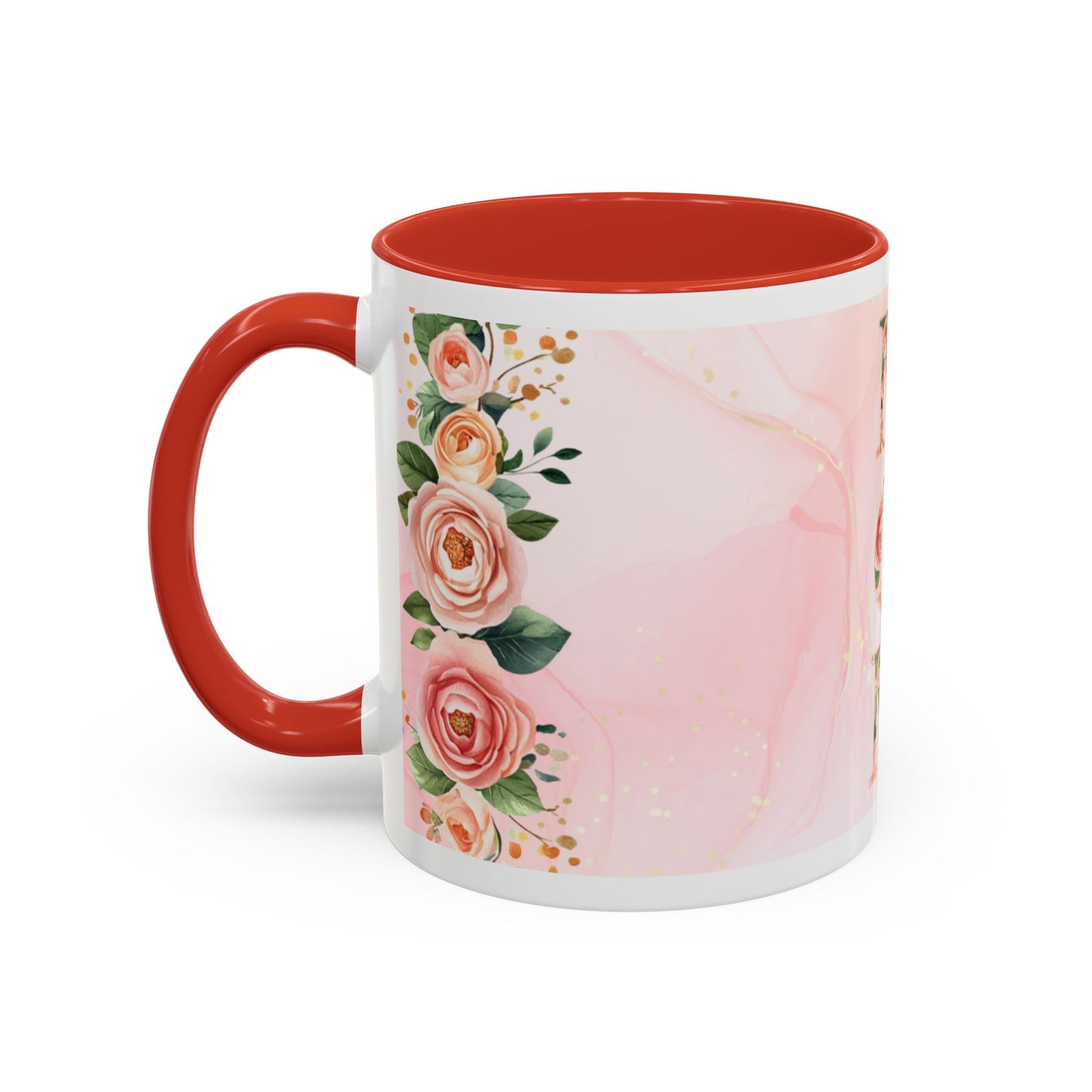 Mom Floral Accent Coffee Mug – Pink Rose Mother's Day Gift (11/15 oz)