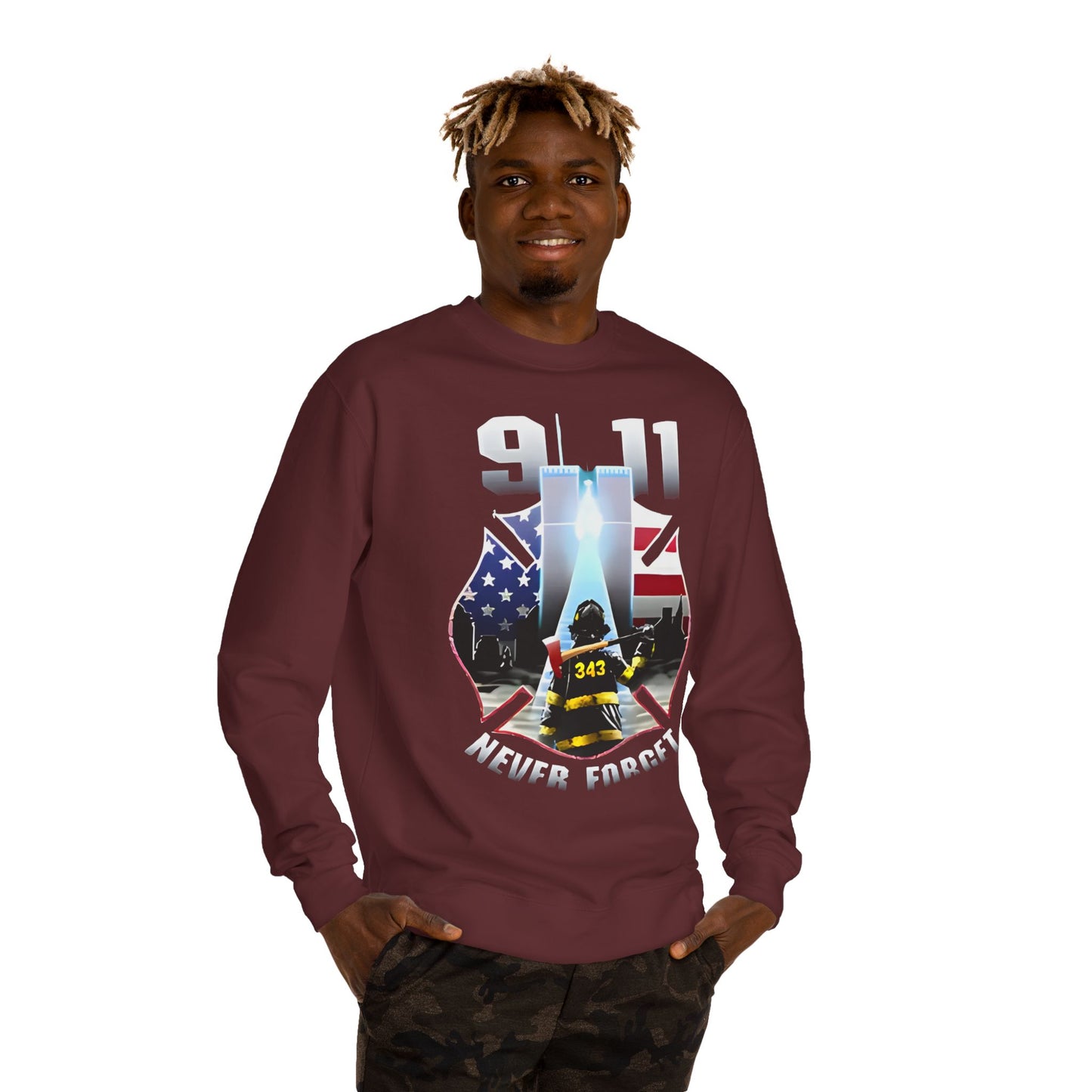 9/11 Never Forget Firefighter Tribute Sweatshirt