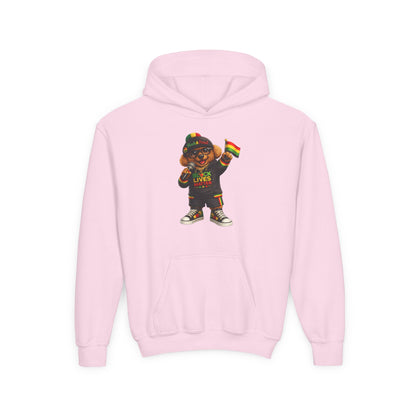 Youth Hoodie — Black Lives Matter Rasta Bear Kids Pullover