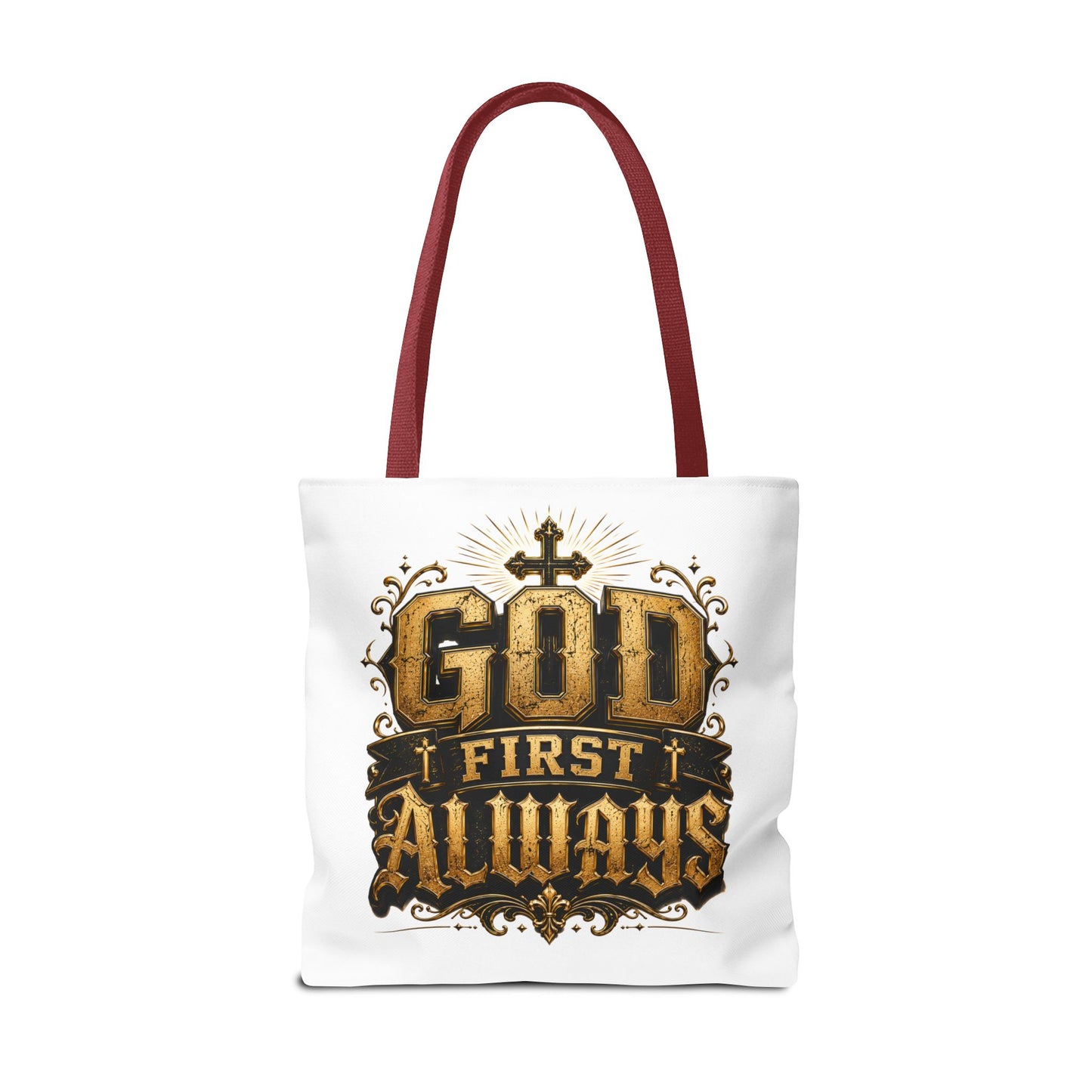God First Always Tote Bag — Christian Faith Inspirational Canvas Tote