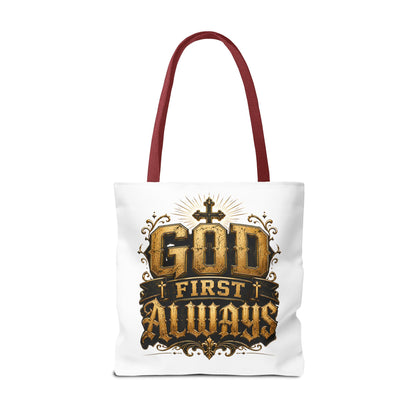 God First Always Tote Bag — Christian Faith Inspirational Canvas Tote