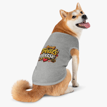 Pet Tank Top — "Treats Please" Cute Dog Tank for Small Dogs | Playful Paw Print Design