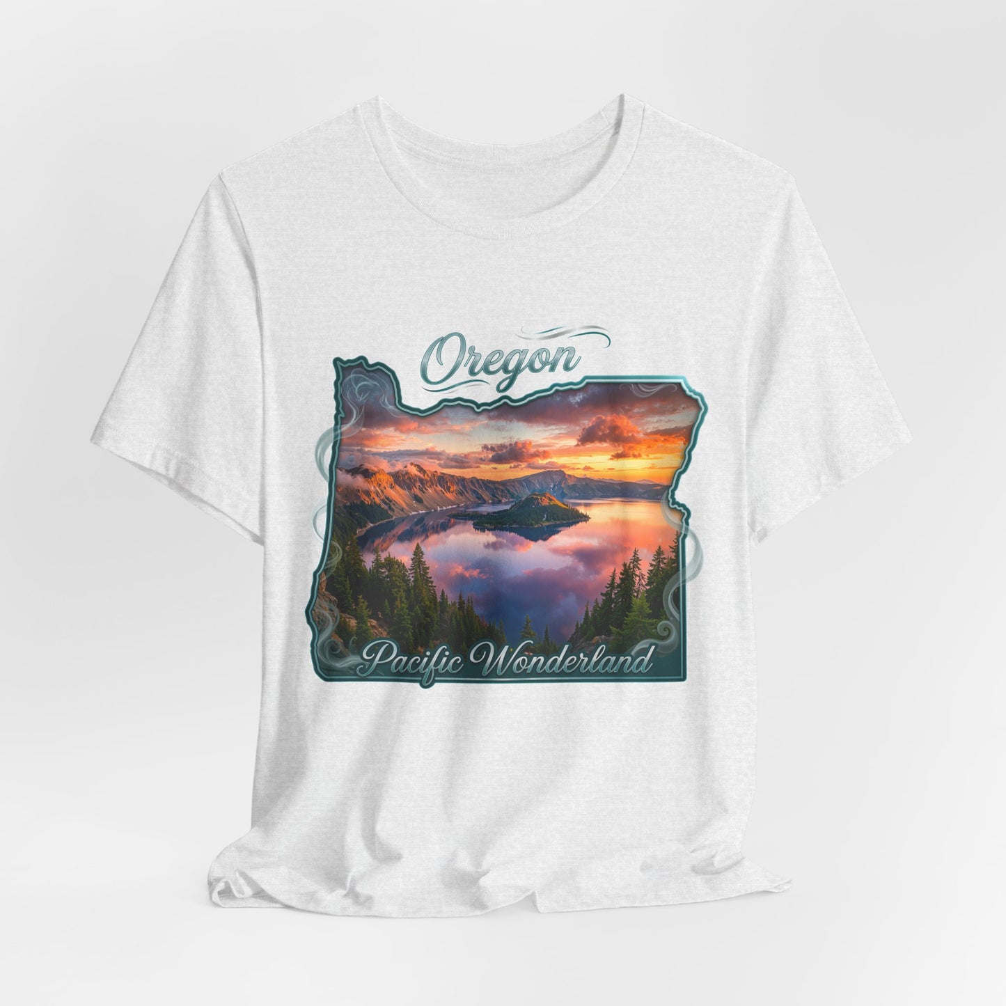 Oregon Pacific Wonderland T‑Shirt — Scenic Sunset State Map Tee