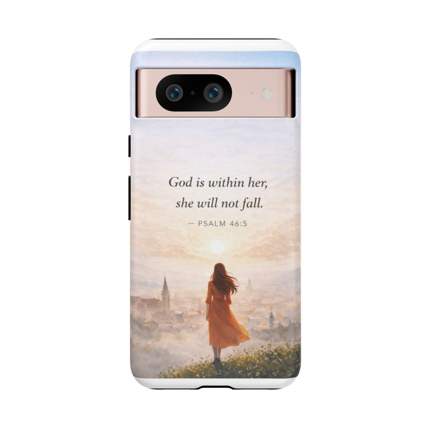 Inspirational Psalm 46:5 Phone Case — 'God is within her, she will not fall' Christian Phone Cover
