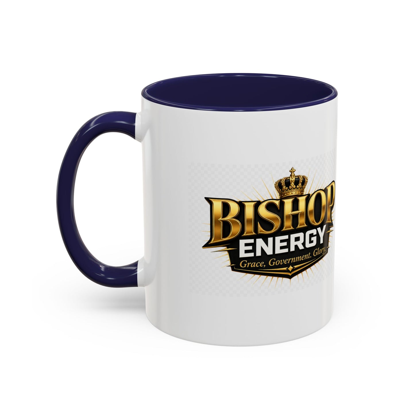 Bishop Energy Coffee Mug — Gold Crown Logo Accent Ceramic Mug (11/15oz)