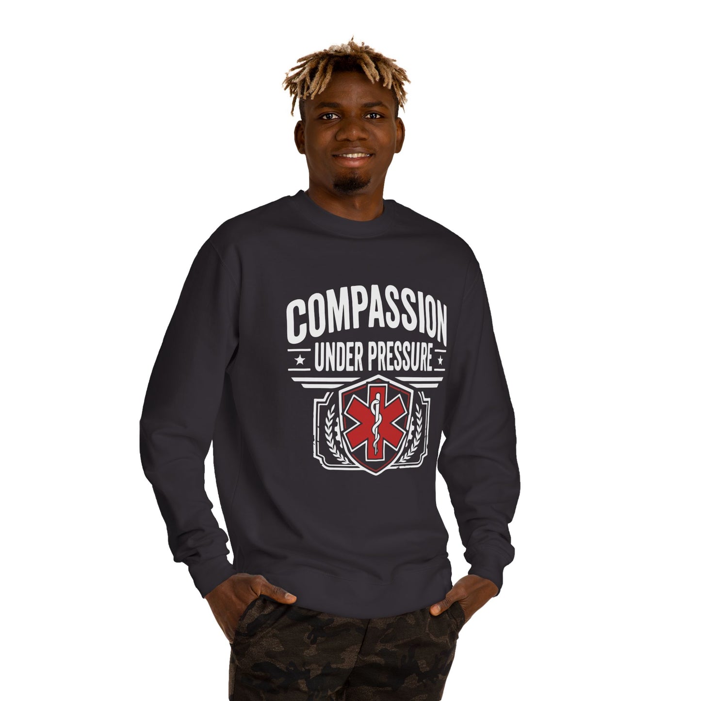 EMS Sweatshirt – "Compassion Under Pressure" Emergency Medical Crew Neck