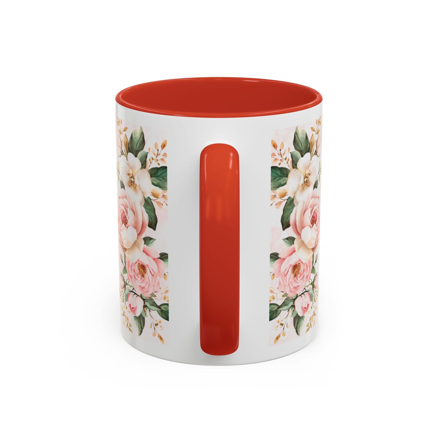 Mom Floral Accent Coffee Mug — Pink Roses Mother's Day Gift (11/15oz)