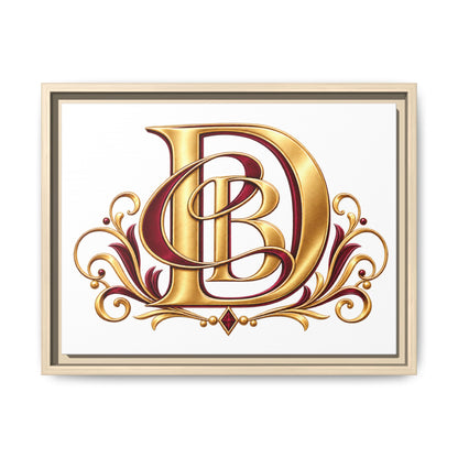 Monogram Letter D Canvas Print — Framed Matte Wall Art