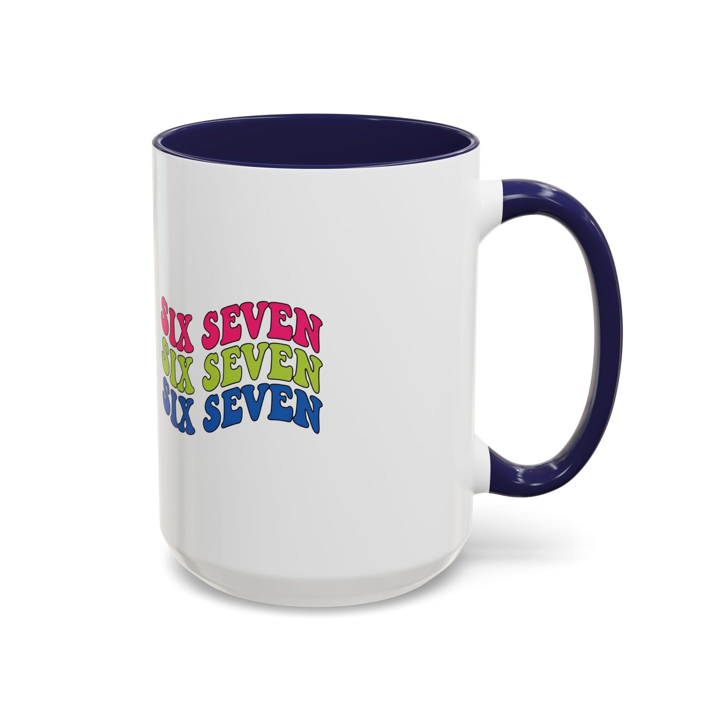 Six Seven Retro Accent Coffee Mug — Colorful 11/15oz Ceramic Tea Cup