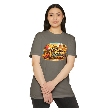 I Love Austin Graphic T-Shirt — Vintage Texas Cityscape Tee