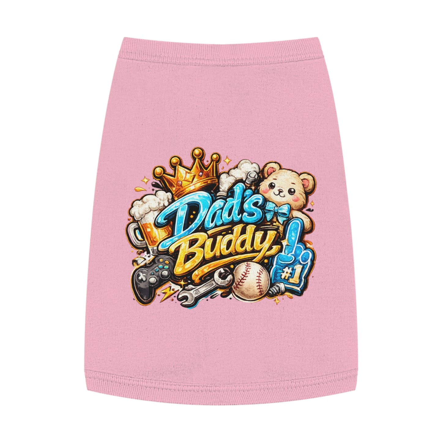Dad's Buddy Pet Tank Top — Cute Teddy, Sports & Gamer Graphic Dog Shirt
