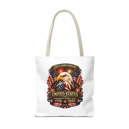 250th Anniversary United States Eagle Tote Bag — 1776–2026 Patriotic Cotton Tote
