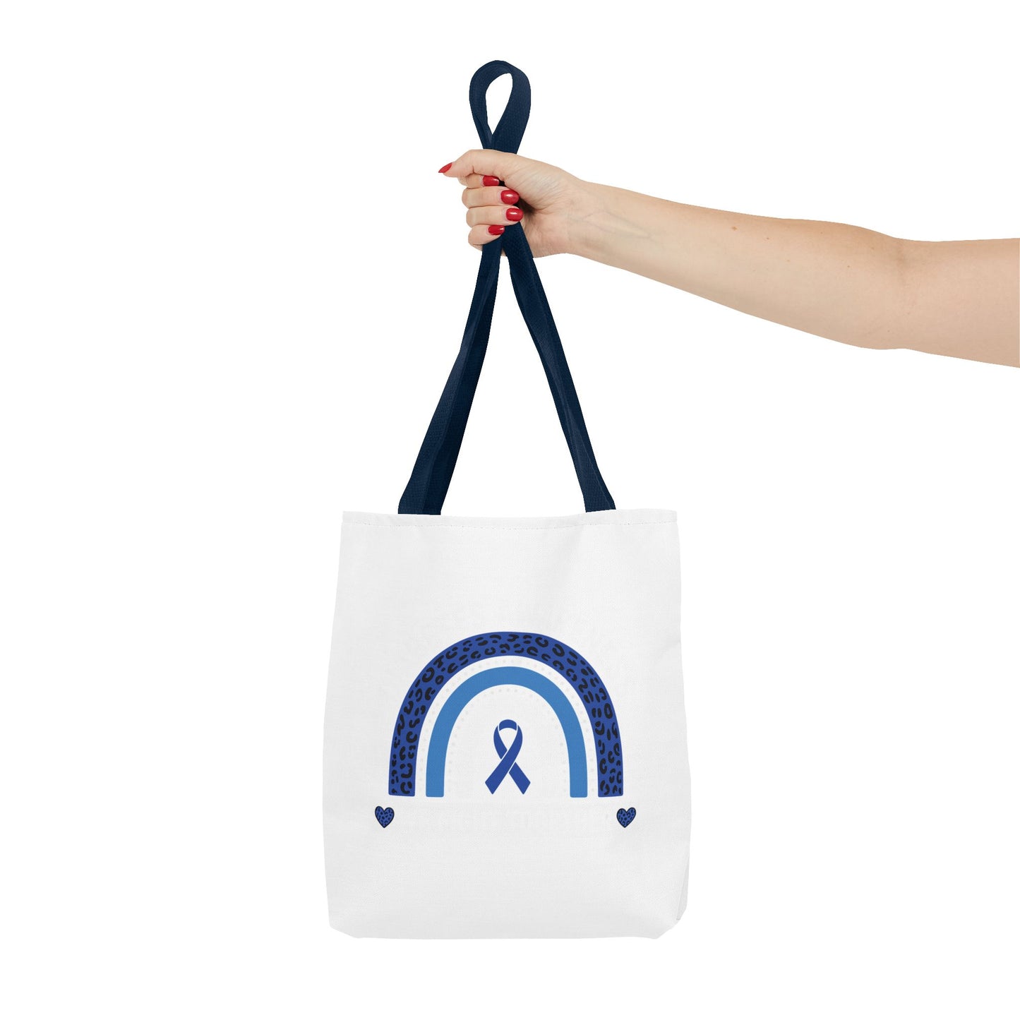 Blue Awareness Ribbon Rainbow Tote Bag – Support & Hope Everyday Tote