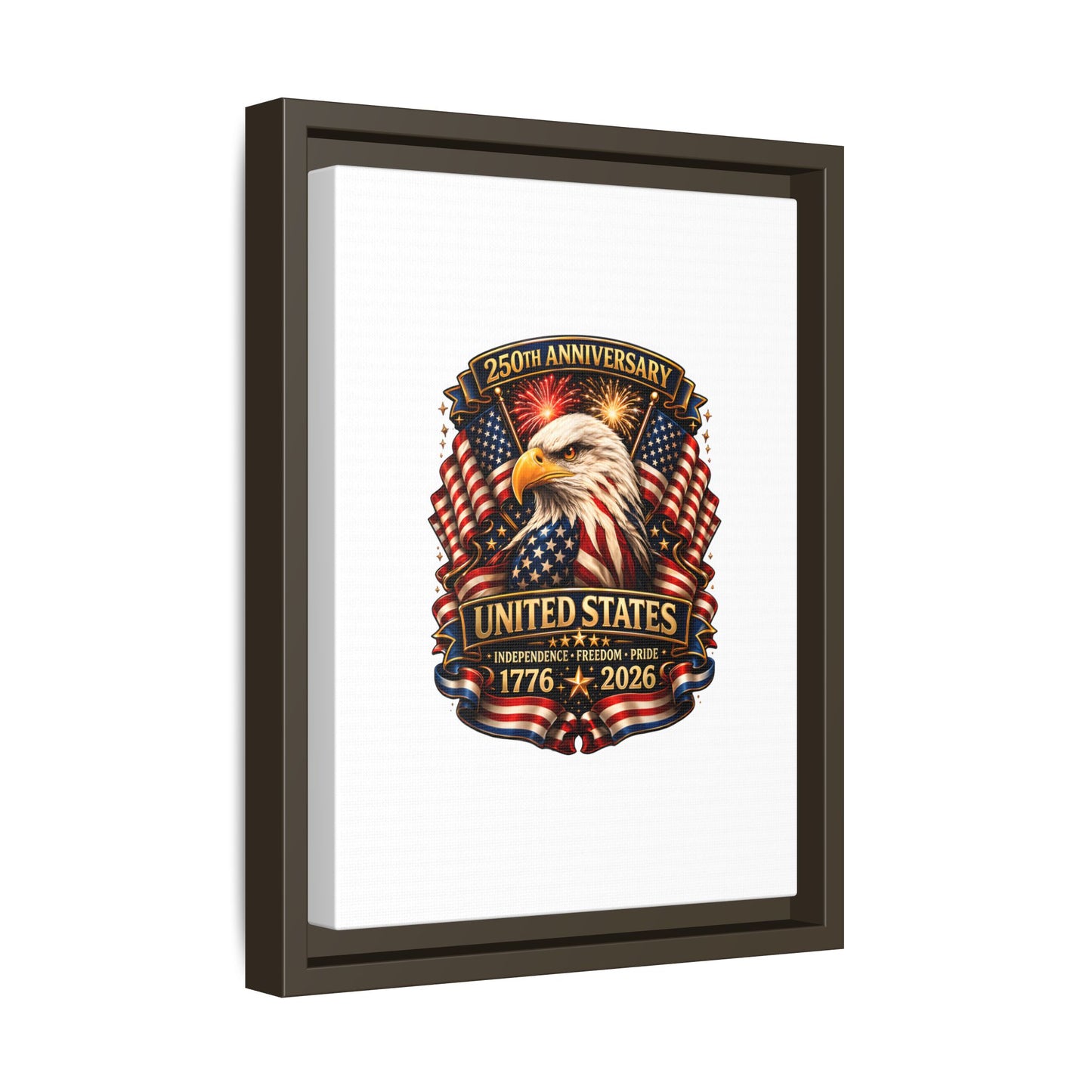 Patriotic Eagle 250th Anniversary Framed Canvas Print — United States 1776–2026