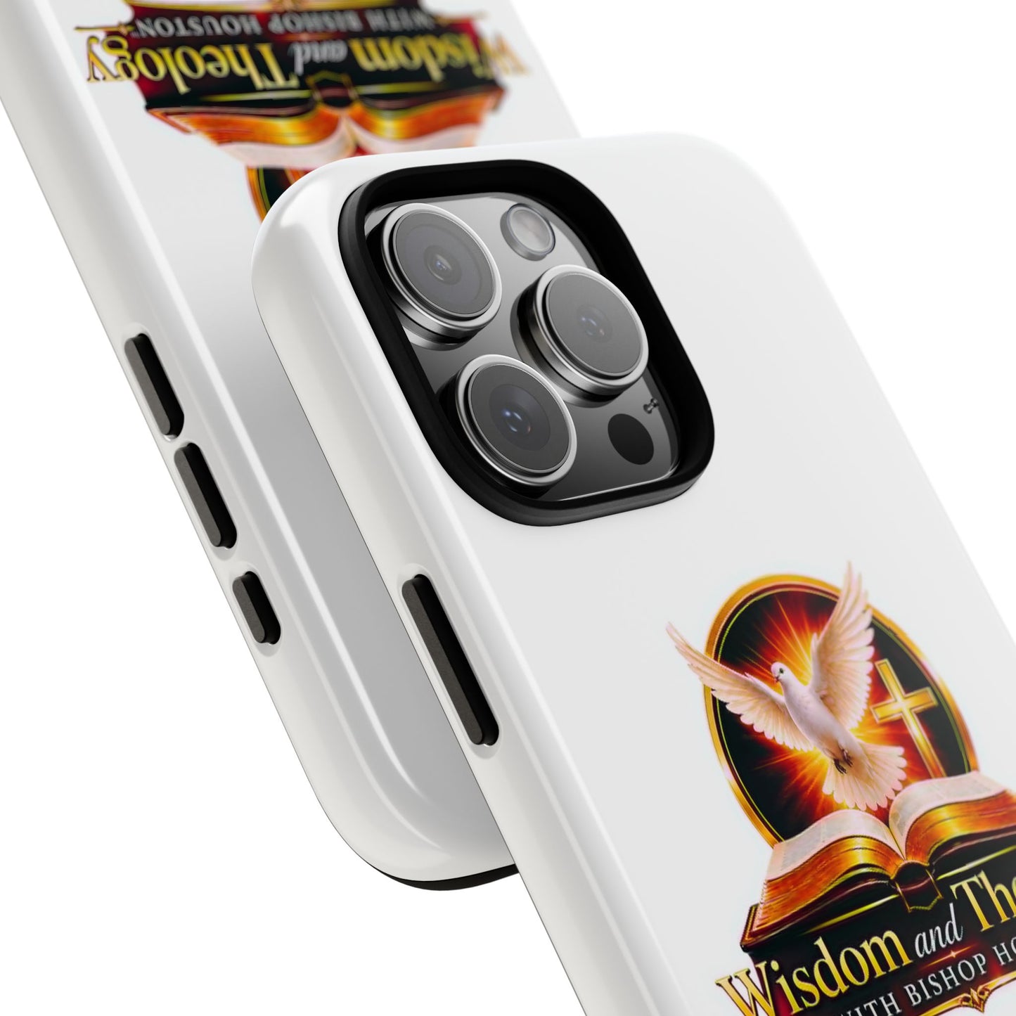 Wisdom and Theology Phone Case — Christian Dove & Cross Protective Tough Case