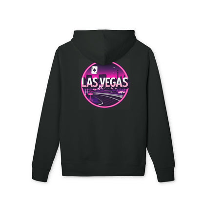 Las Vegas Neon Circle Hoodie — Retro Casino Skyline Pullover