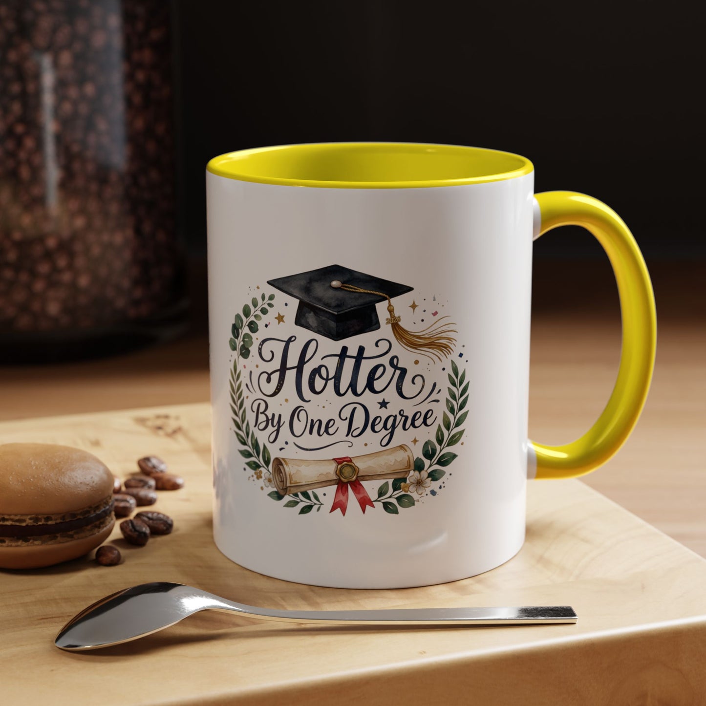 Hotter By One Degree Graduation Coffee Mug – Graduation Cap & Diploma Gift (11/15oz)