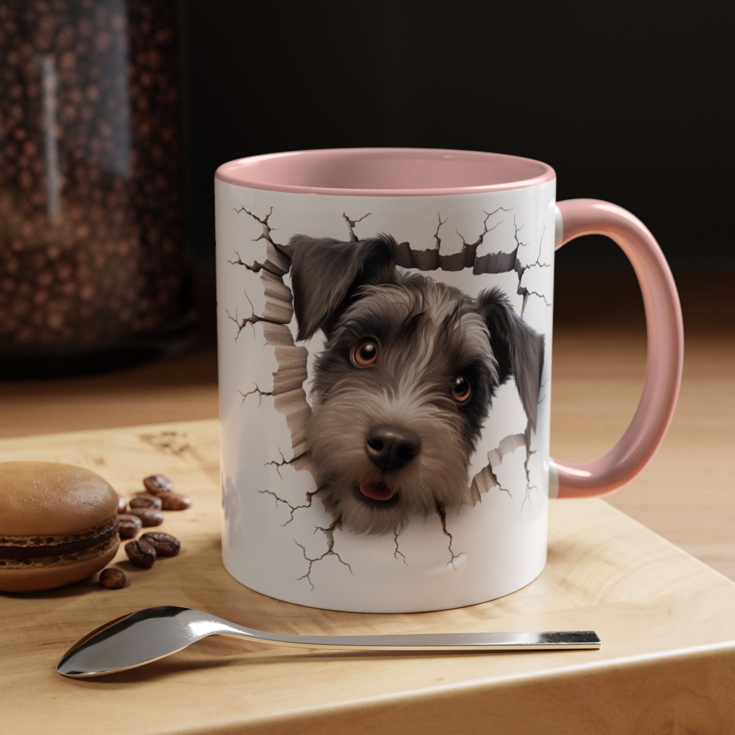 Schnauzer Peekaboo Accent Coffee Mug – Cute Dog Face 11/15oz