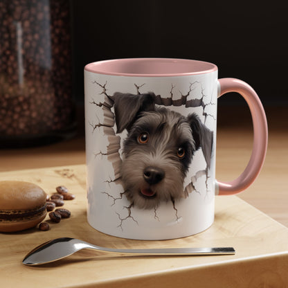 Schnauzer Peekaboo Accent Coffee Mug – Cute Dog Face 11/15oz