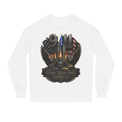 9/11 We Will Never Forget Crewneck Sweatshirt – Memorial Tribute