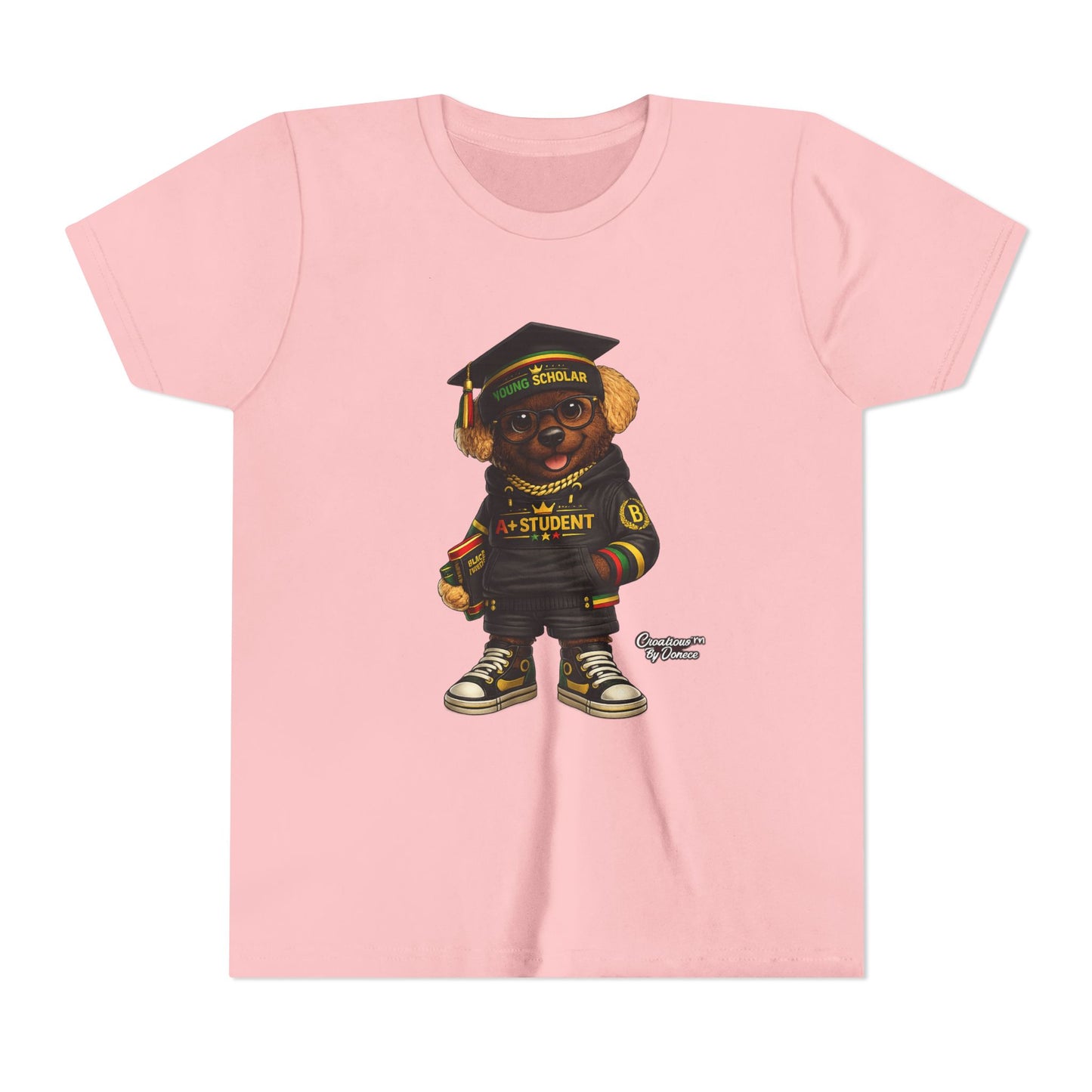 Youth Tee — Scholar Student Bear Graduation Graphic