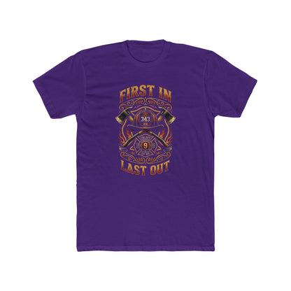 Firefighter T‑Shirt - "First In Last Out" Vintage Firefighter Crew Tee